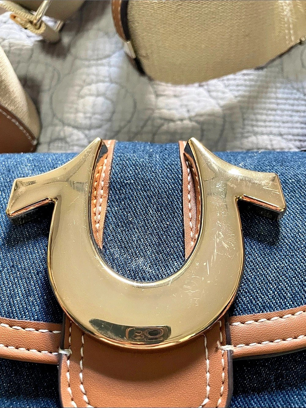 True Religion Denim Crossbody Bag in Blue & Brown - Picture 2 of 7
